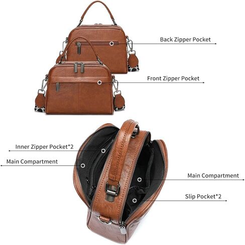 حقائب كروس للنساء من Love Delivery حقيبة كتف صغيرة من جلد البولي يوريثان الناعم مع 3 أشرطة مجانية وقلادة لطيفة in Kuwait