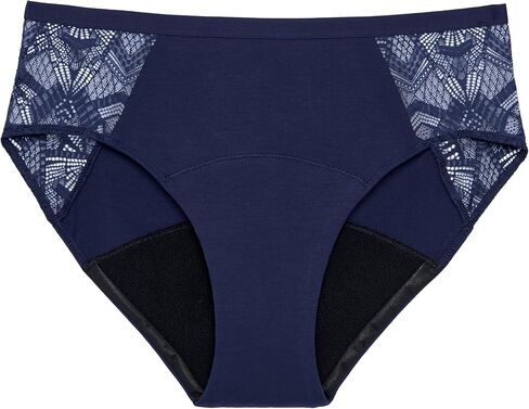 THINX Ultra-Soft Period Underwear, Brief-Style Leakproof Underwear for Women, Holds Up to 12 Regular Tampons, FSA HSA Approved Period Panties, Reusable, Comfortable, & Flexible, Black with Lace, L in Saudi Arabia