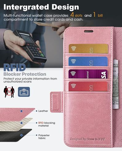 OCASE Case for Samsung Galaxy Z Fold 5 5G Wallet Case with S Pen Holder, PU Leather Flip Folio Case with Card Slots RFID Blocking Kickstand Phone Cover 7.6 Inch-Golden Sunset in Kuwait
