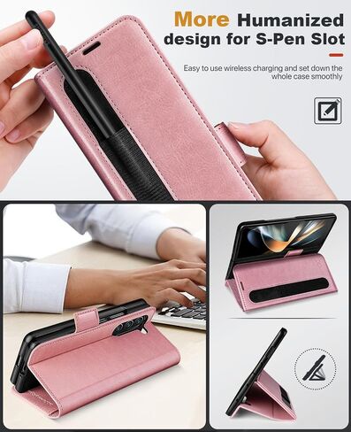 OCASE Case for Samsung Galaxy Z Fold 5 5G Wallet Case with S Pen Holder, PU Leather Flip Folio Case with Card Slots RFID Blocking Kickstand Phone Cover 7.6 Inch-Golden Sunset in Kuwait