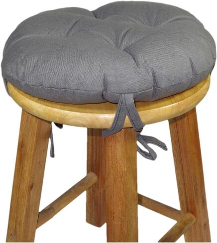Memory Foam 12 in Stool Cushion with 4 Ties, Polyester & Polyurethane Foam, Country Style, Plush, Washable, Stain Resistant, Cotton Cover, for Round Wooden or Metal Stools in Saudi Arabia