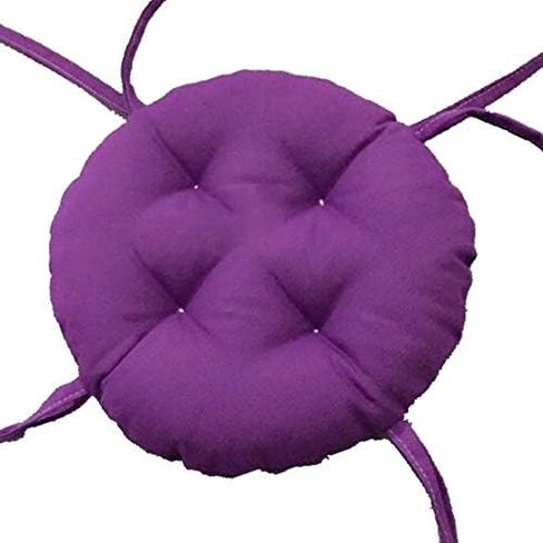 Memory Foam 12 in Stool Cushion with 4 Ties, Polyester & Polyurethane Foam, Country Style, Plush, Washable, Stain Resistant, Cotton Cover, for Round Wooden or Metal Stools in Saudi Arabia