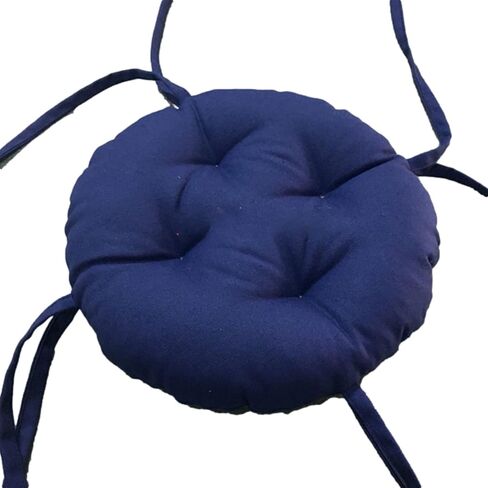 Memory Foam 12 in Stool Cushion with 4 Ties, Polyester & Polyurethane Foam, Country Style, Plush, Washable, Stain Resistant, Cotton Cover, for Round Wooden or Metal Stools in Saudi Arabia