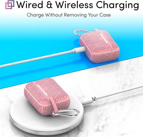 TALK WORKS AirPods Pro Case Cover with Keychain - Protective Hard Silicone Skin for AirPods Keychain Case Clip Carabiner Wireless Charging Compatible with Apple AirPod Pro Carrying Case 2019 - Black in Kuwait