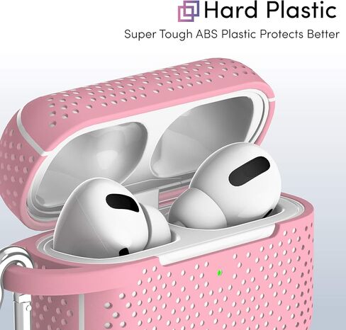 TALK WORKS AirPods Pro Case Cover with Keychain - Protective Hard Silicone Skin for AirPods Keychain Case Clip Carabiner Wireless Charging Compatible with Apple AirPod Pro Carrying Case 2019 - Black in Kuwait