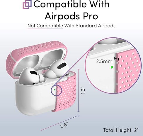 TALK WORKS AirPods Pro Case Cover with Keychain - Protective Hard Silicone Skin for AirPods Keychain Case Clip Carabiner Wireless Charging Compatible with Apple AirPod Pro Carrying Case 2019 - Black in Kuwait