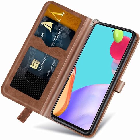 MEUPZZK Samsung Galaxy A52 Case, Samsung A52 5G / A52 4G / A52s 5G Wallet Case, Embossed Tree Premium PU Leather [Kickstand] [Card Slots] [Wrist Strap] [6.5 inch] Phone Cover for Samsung A52 (R-Blue) in Kuwait