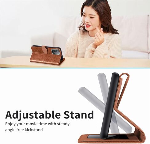 MEUPZZK Samsung Galaxy A52 Case, Samsung A52 5G / A52 4G / A52s 5G Wallet Case, Embossed Tree Premium PU Leather [Kickstand] [Card Slots] [Wrist Strap] [6.5 inch] Phone Cover for Samsung A52 (R-Blue) in Kuwait