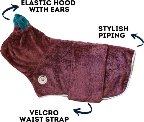 منشفة حمام فاخرة للكلاب من DERPYCHAPPY، رداء من الألياف الدقيقة الماصة للكلاب والقطط الصغيرة والمتوسطة والكبيرة جدًا، مناشف أنيقة ومريحة سريعة الجفاف للحيوانات الأليفة بعد الاستحمام أو حمام السباحة أو الشاطئ (L، وردي) in Kuwait