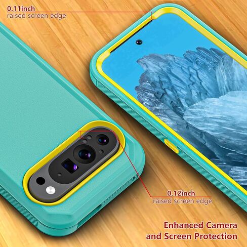 Phone Case for Google Pixel 9/9 Pro Case,Heavy Duty Hard Shockproof Armor Protector Case Cover with Belt Clip Holster for Google Pixel 9/9 Pro 2024 Phone Case (Black) in Kuwait