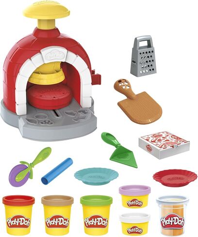 Play-Doh Kitchen Creations Pizza Oven Playset, Play Food Toy for Kids 3 Years and Up, 6 Cans of Modeling Compound, 8 Accessories, Non-Toxic in Saudi Arabia