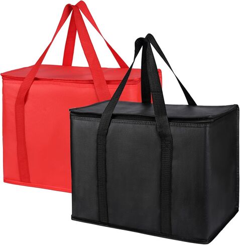 Bodaon Insulated Reusable Grocery Bags with Hard Bottom, X-Large Freezer Cooler Bag with Zippered Top, Catering Shopping Bag for Food Delivery/Travel/Groceries, Thermal Bags for Cold and Hot Food in Saudi Arabia