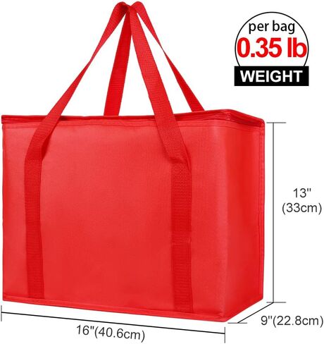 Bodaon Insulated Reusable Grocery Bags with Hard Bottom, X-Large Freezer Cooler Bag with Zippered Top, Catering Shopping Bag for Food Delivery/Travel/Groceries, Thermal Bags for Cold and Hot Food in Saudi Arabia