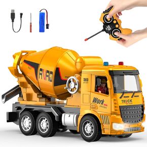 Construction Excavator - Toy Engineering Digger Truck, Remote Control Rechargable Hydraulic Car for 6 7 8 9 Year Old Boys Girls, Educational Birthday Gifts for Kids 3 4 5 Years Old