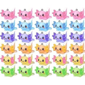 30PCS Animal Axolotl Resin Charms for Jewelry Making 3D Kawaii Charms Cute Resin Axolotl Ornament Sea Axolotl Pendants DIY Charms for Keychains Crafts Necklace Bracelet