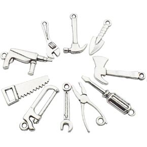 Sewing Charms Collection-100g About (60-65pcs) Antique Silver Craft Supplies Sewing Charms Pendants for Crafting, Jewelry Findings Making Accessory for DIY Necklace Bracelet (M003)
