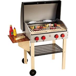 Award Winning Hape Gourmet Grill and Shish Kabob Wooden Play Kitchen Multi, L: 27.6, W: 15, H: 24.8 inch