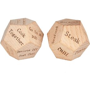 2PCS, Wooden Food Activity Dice，Large Food Dice Desider, Anniversary Date Night Ideas Gifts for Couples Valentines Day, Gifts for Her Him Husband Wife Man Woman, Christmas Stocking Stuffer