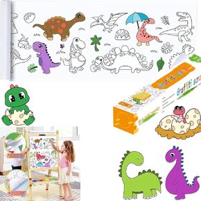 Childrens Drawing Roll Paper for Kids,Coloring Paper Roll DIY Painting Color Filling Paper,Children's Drawing Roll Sticky Drawing Art Paper Crafts, Ideal Gift for Kids Birthday Party (Animal World)