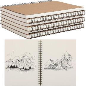 8.5 x11 Spiral Sketch Pad A4 Large 100 Sheet Sketch Book Pads 60lbs(100gsm) Sketching Drawing Pad Artist Sketch Pad Drawing Paper Art Sketchbook for Adult Back to School Gifts(6 Pcs)