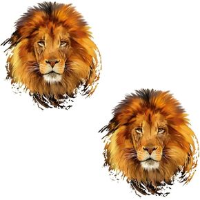 2Pcs Clothes T-Shirt DIY Lion Head Iron On Heat Transfer Patches Stickers Applique Decor L Iron-on Transfers Trim and Embellishments Sewing