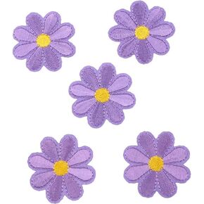 " 5 Pieces Flowers Patches Embroidery Applique Patches for Craft, Sewing, Clothing, Scrapbooking Decorative Fabric Applique Sew on,Purple,4 * 4cm Applique Patches Trim & Embellishments"