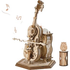مجموعة صندوق موسيقى تشيلو ألغاز خشبية ثلاثية الأبعاد للبالغين لبناء مجموعة هوايات داخلية للرجال نموذج الكمان ثلاثي الأبعاد هدية عيد الحب in Kuwait