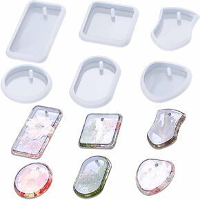 Resin Molds for Pendant,Silicone Molds for DIY Pendant Set,Resin Card Silicone Mold,Heart Resin Molds,Round Resin Molds,Oval Square Resin Molds,Rectangular Resin Molds,Hanging Resin Mold
