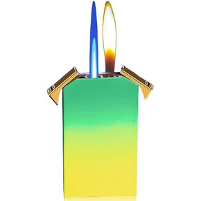 Cool Jet Torch Lighers Dual Flame Lighter, Pretty Aesthetic, Refillable & Adjustable,Unique Gifts for Men Fireplace Candles Camping BBQ (No Butane)
