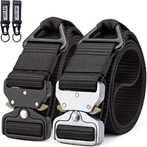حزام MOZETO التكتيكي للرجال، حزام Rigger مكون من قطعتين مع حلقة على شكل حرف V، حزام EDC Army Tac مقاس 1.5 بوصة للرجال