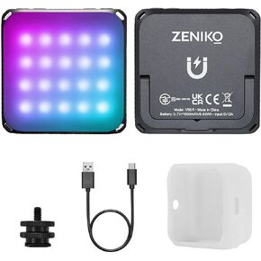 ZENIKO VS5 R LED Video Light with Soft Diffuser, Full Color RGB Continuous Light for Photography Vlog Live Streaming, HSI 36000 Colors, 2500K-8500K, CRI 95+ TLCI 96+, APP Control, Pink