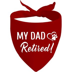 JXGZSO 1 Piece Retirement Gifts My Mom/Dad Retired Dog Bandana Dog Retired Friend Pet Puppy Gift (Mom Retired D)