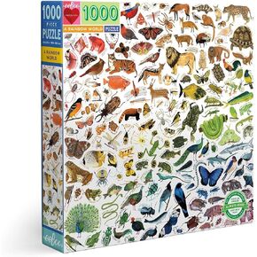 eeBoo: Piece and Love A Rainbow World 1000 Piece Square Adult Jigsaw Puzzle, Puzzle for Adults and Families, Glossy, Sturdy Pieces and Minimal Puzzle Dust