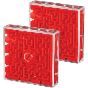 Six Sided Maze Game Ball 2 Piece Set Great Gift Idea for Kids and Adults - Mini Slide Puzzle Ball for Brain Exercise and Memory Retention Perfect While Travelling (2 Pc Square Puzzle)