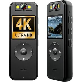 4K 3840×2160, 30FPS UHD Recording,1.4 in Screen Recorder,Body Cameras,Wearable Body Cam,Long Battery Life,Waterproof,Shockproof,Indoor Outdoor Usage, JS-06B