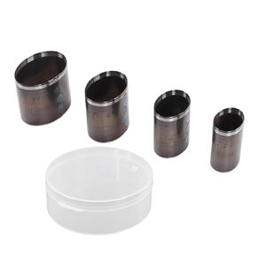 Leather Punch Mold, 4 Pcs Oval Shape Alloy Steel One Hole Hollow Cutter Punch Tool with Storage Box for Cutting Leather EVA Fiber Board Clay