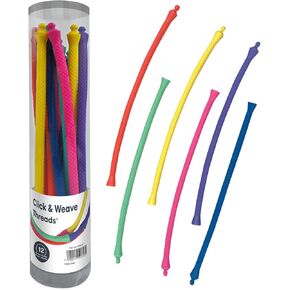 خيوط Edushape Click & Weave باللونين الأبيض والأسود للمشاركة الحسية للطفل - خيوط مرنة تلتف وتدور وتلتقط معًا، تساعد على تحسين التعرف على الألوان والتحفيز البصري والمهارات الحركية والبراعة in Kuwait