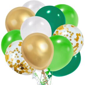 50 Pcs 12 Inch St Patricks Day Balloons St. Patrick’s Theme Balloon Garland Decorations Lucky Irish Party Decorations Jungle Theme Party Balloons Birthday Party Decorations Baby Shower Wedding