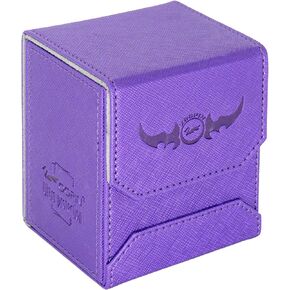 Leather Deck Box-Purple for Collectible Cards-MTG,Yugioh,Pokeman,TES Legacy,Munchkins CCG Decks and Also Small Tokens or Dice- Hold 80 Sleeved Cards or 150 Naked Cards … … …