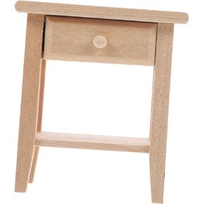 SAFIGLE Doll House Side Cabinet Miniature Bedside Table Miniature Bedside Cabinet Dollhouse Bookshelf an Fittings Doll House Furniture Nightstand Wooden Solid Wood Micro Scene Coffee Table