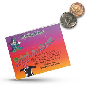 Ted's Sterling Magic Scotch and Soda Bicentennial Centavo Genuine US Half Dollar Coin Trick, The Patriotic Version (Deluxe Edition)