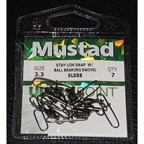 Mustad Stay-Lock Snap W/Ball Bearing Swivel - Black 3.3