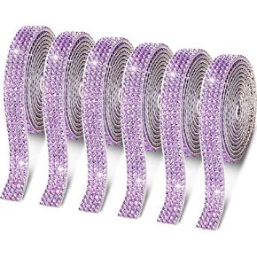 ZMD 4Rolls Self Adhesive AB Crystal Rhinestone Strips, Resin Rhinestones Ribbon Diamond Sticker Glitter Bling Ribbons for Wedding Birthday Christmas Party DIY Crafts Car Decor (Dark Blue)