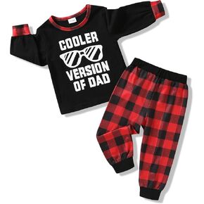 MAMAMI طفل رضيع ملابس الخريف Sweatsuit رسالة طباعة البلوز منقوشة السراويل ملابس الشتاء للأولاد 1-5T in Kuwait