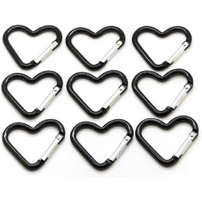 Pack 100 Heart Shaped Aluminum Alloy Keychain Clip Carabiner Hook Key Holder