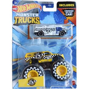 Hot Wheels Monster Trucks Taxi, Includes Crushed Blind Sided