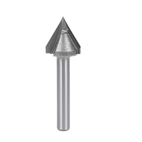 uxcell 60 Degree V-Groove Router Bit 32mm Dia with 6mm Shank, Titanium Steel Tipped V Grooving Bit (Gray)