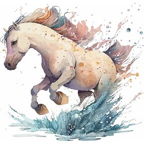 Lovely Cute Watercolor House Wall Stickers Decals, Farm Animals Decor Vinyl Waterproof Peel Removable Self-Adhesive Murals for Nursery Kids Baby Bedroom Bathroom Toilet Playroom Furniture Classroom