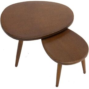 ibasenice 2pcs Mini Triangle Coffee Table Wood Miniature 1 12 Scale Coffee Table Decoraciones para Salas De Casa Doll House Layout Scene Tiny House Table Chair Kiri Child Birch Computer Desk