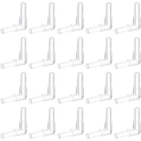 uxcell 50Pcs Aquarium Air Valve Connector, 13/64"(5mm) OD Transparent L-Shaped Aquarium Airline Tubing Connector for Fish Tank Pond Air Line